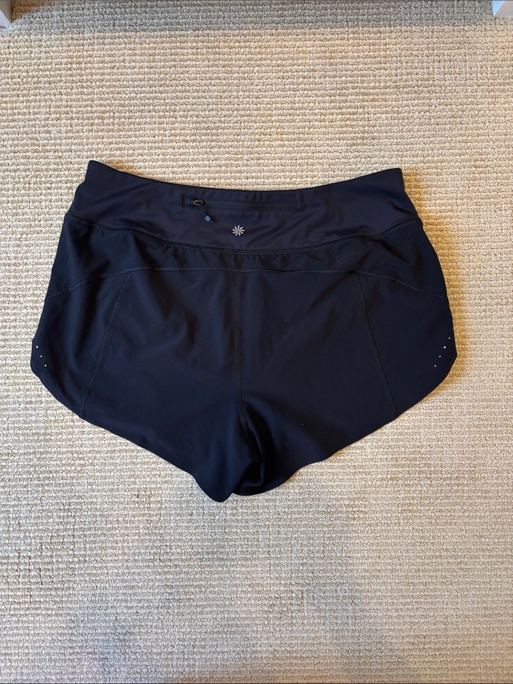 Athleta Black Women's Athletic Shorts with Wide Waistband - Picture 2 of 3
